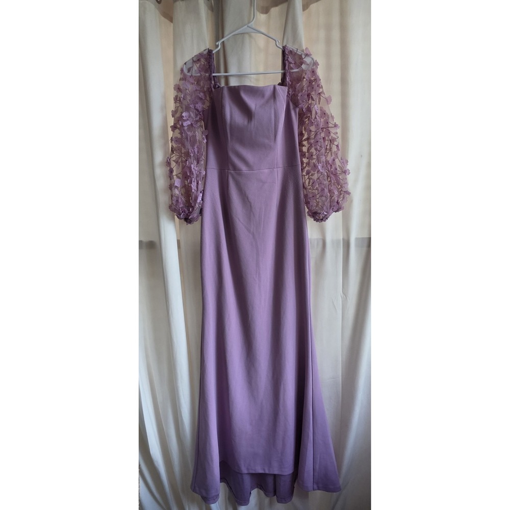 NWT Eliza J Romantic Lilac Floral Long Maxi Dress Evening Gown Party $171 $220